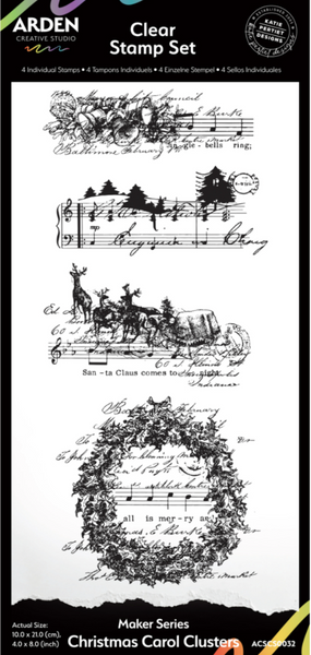 ARDEN CREATIVE STUDIO Clear Stamp Set | Maker Series | Christmas Carol Clusters