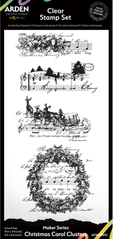 ARDEN CREATIVE STUDIO Clear Stamp Set | Maker Series | Christmas Carol Clusters