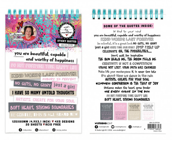 STUDIOLIGHT Art By Marlene | Sticky Quotes Book