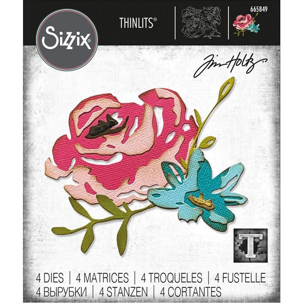 SIZZIX Thinlits | Tim Holtz | Brushstroke Flowers #4