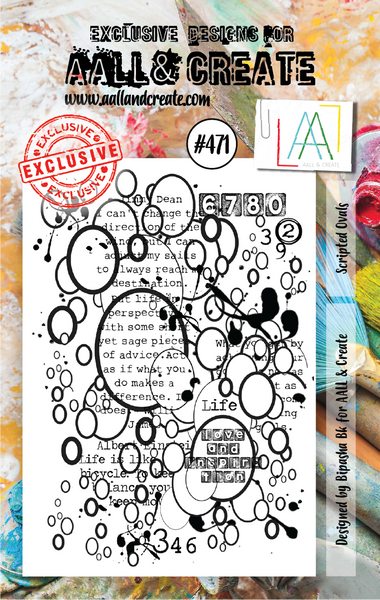 AALL & CREATE Stamp | #471 | Scripted Ovals
