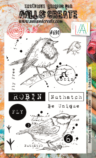AALL & CREATE Stamp | #690 | Robin & Nuthatch