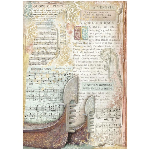 STAMPERIA Rice Paper | Venice City Of Art | Gondola