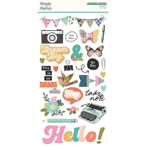 SIMPLE STORIES Take Note | Chipboard Stickers