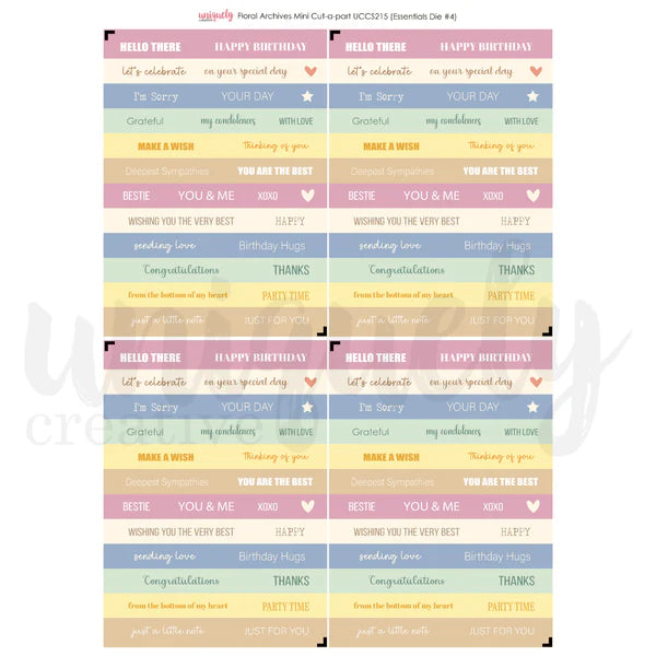UNIQUELY CREATIVE Floral Archives Mini Cut-a-part