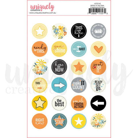 UNIQUELY CREATIVE Chipboard Stickers | Written in the Stars