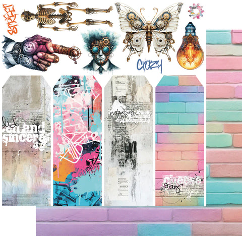 UNIQUELY CREATIVE Paper Pack | Steampunk Graffiti