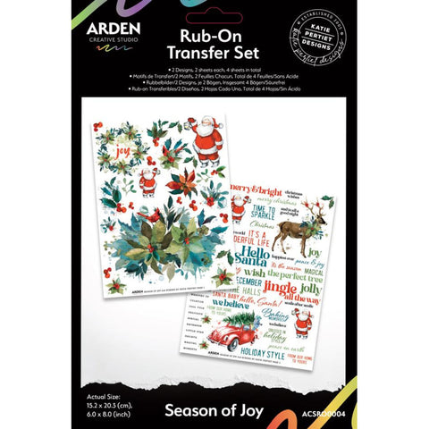 ARDEN CREATIVE STUDIO Season of Joy | Rub-On Transfer Sheet