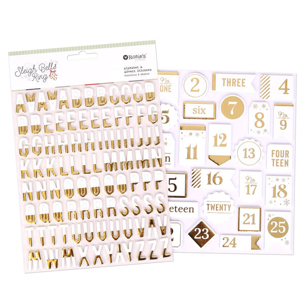 ROSIE'S STUDIO Sleigh Bells Ring | Foam Alphabet and Advent Stickers