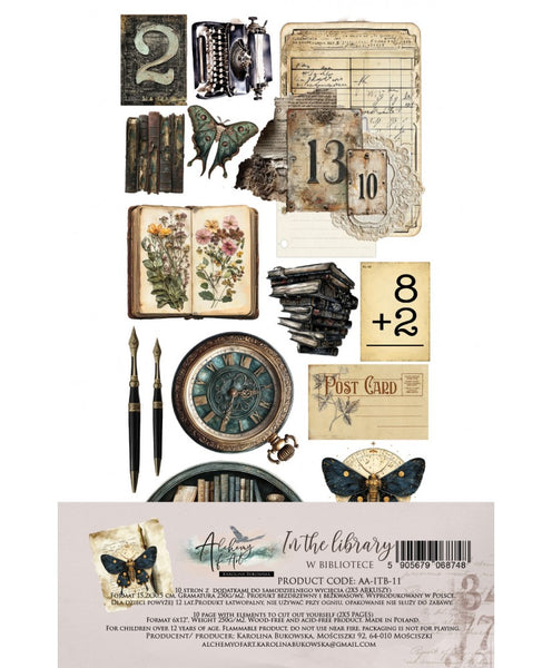 ALCHEMY OF ART In The Library | 6x12 Cut Out Set | 10 pages