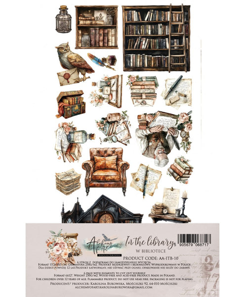 ALCHEMY OF ART In The Library | 6x12 Cut Out Set | 6 pages