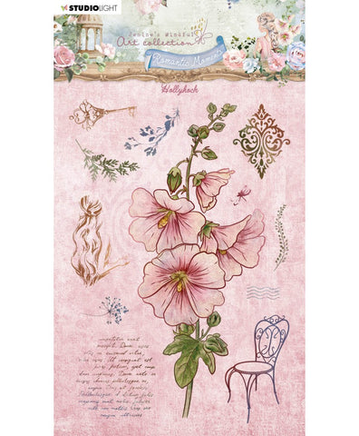 STUDIOLIGHT | Jenine's Mindful Art Stamp | Romantic Moments | Hollyhock