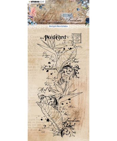 STUDIOLIGHT | Jenine's Mindful Art | Feelings of Freedom Stamp | Script Strelitzia