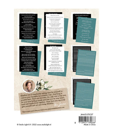 STUDIOLIGHT | Jenine's Mindful Art | Esssentials | Black, White & Vintage Teal Sticker Quotes and Letters