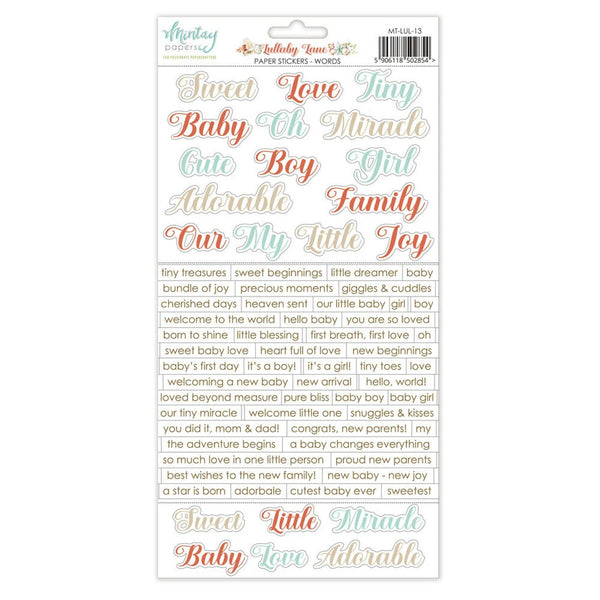 MINTAY Lullaby Lane | Paper Stickers | Words