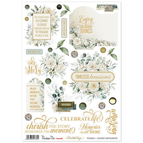 PENELOPE DEE Petals and Sage | A4 Gilded Sentiments | Stickers
