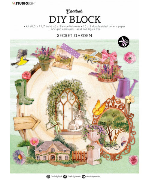 STUDIOLIGHT Essentials DIY Block | Secret Garden | A4