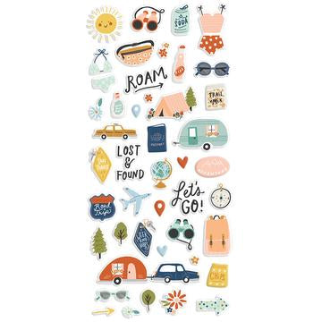 SIMPLE STORIES Safe Travels Puffy Stickers