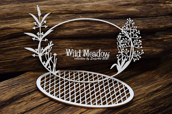 SNIPART Wild Meadow | Oval Frame | Chipboard