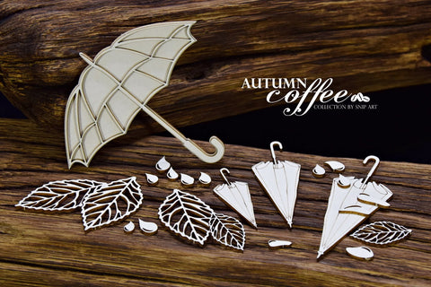 SNIPART Autumn Coffee | Umbrellas | Chipboard
