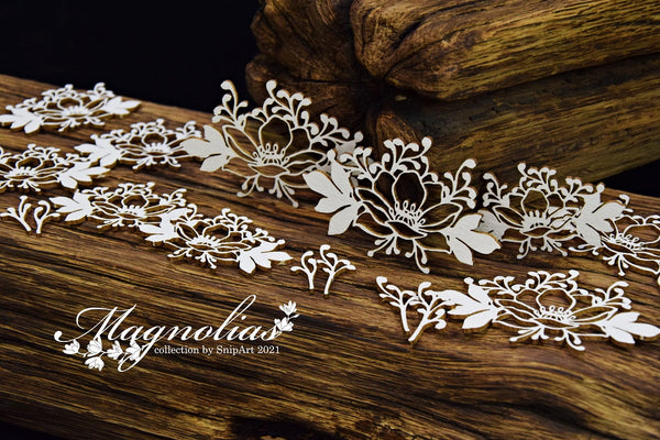 SNIPART Magnolias | Openwork 2 | Chipboard