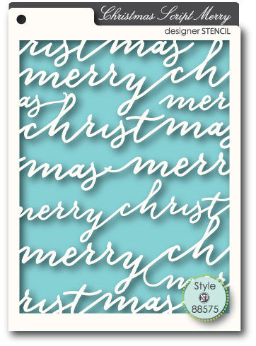 MEMORY BOX Christmas Script Merry Stencil