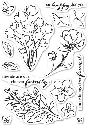 POPPYSTAMPS Clear stamps - Friends and Flowers