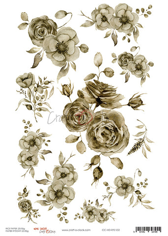 CRAFT O'CLOCK Rice Paper | Antique Roses