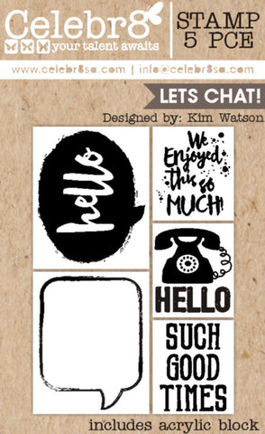 CELEBR8 STAMPS Let's Scrap | Hello