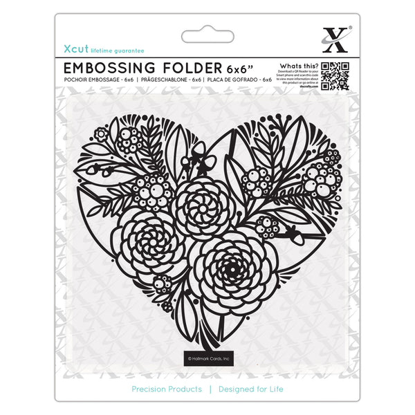DOCRAFTS - Embossing Folder - 6x6 / Floral Heart