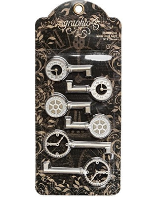 GRAPHIC45 Shabby Chic Metal Clock Keys
