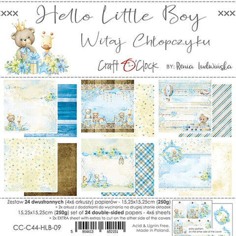 CRAFT O'CLOCK Hello Little Boy | Paper Pad | 6 x 6