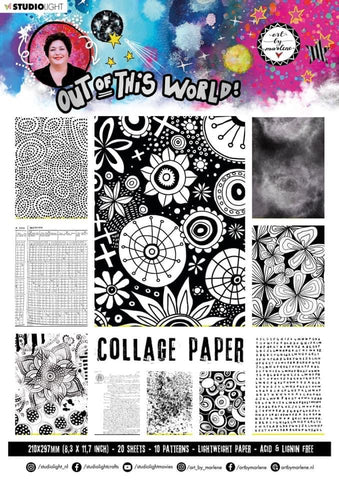 STUDIOLIGHT Art By Marlene | Out of this World | Collage Paper | Black & White