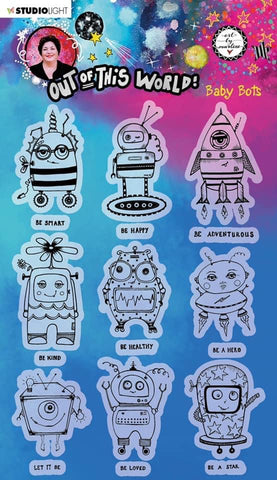 STUDIOLIGHT Art By Marlene | Out of this World | Baby Bots Stamp Set