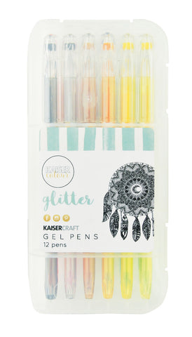 KAISERCRAFT Gel Pen Box | 12 Glitter Colours