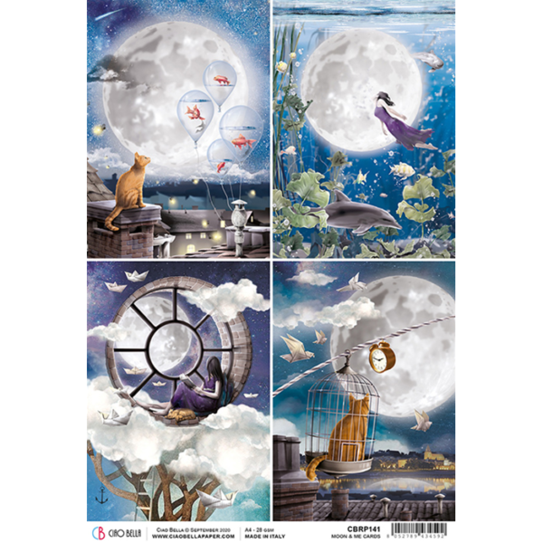 CIAO BELLA Rice Paper | Moon and Me | Cards
