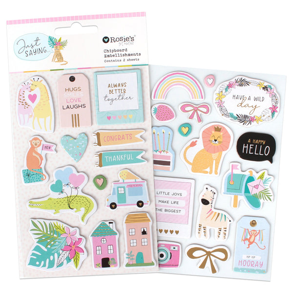 ROSIE'S STUDIO Just Saying | Chipboard Embellishments