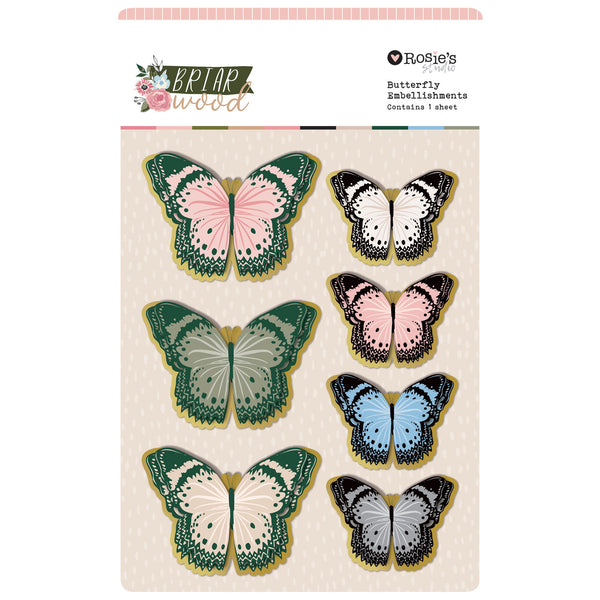 ROSIE'S STUDIO Briarwood Butterfly Embellishments
