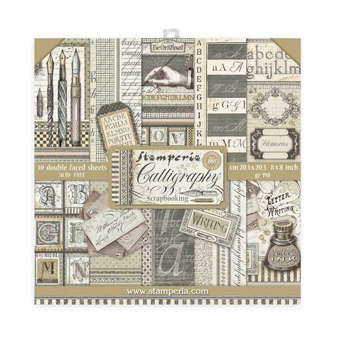 STAMPERIA Paper Pack | Calligraphy | 8x8 Inch
