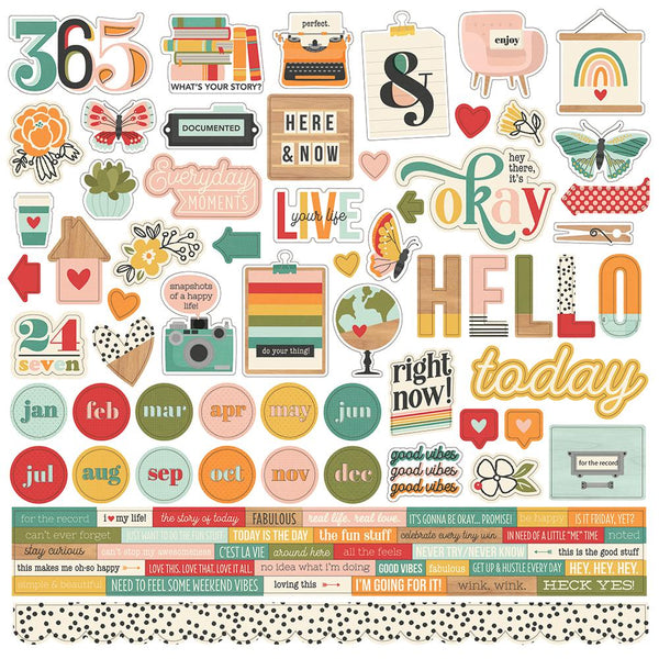 SIMPLE STORIES Hello Today | Sticker Sheet 12x12