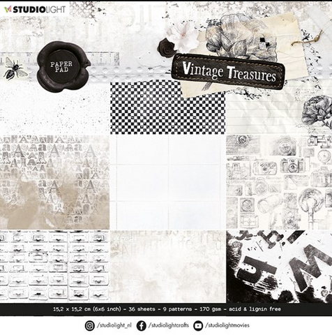 STUDIOLIGHT Vintage Treasures | Paper Pad | 6x6