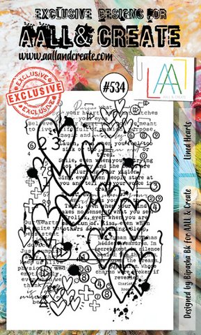 AALL & CREATE Stamp | #534 | Lined Hearts