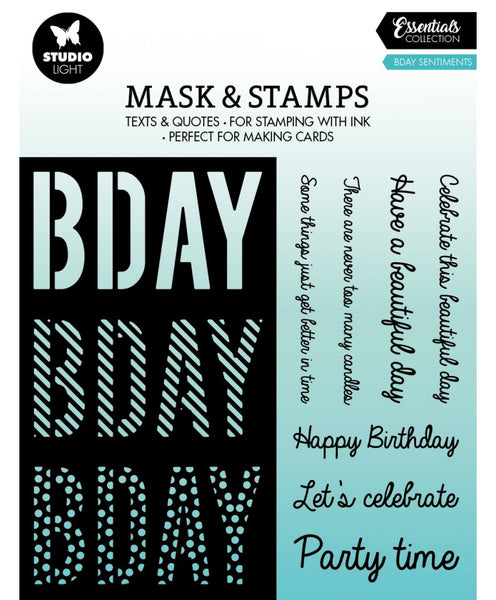 STUDIOLIGHT Mask & Stamp | Birthday Sentiments