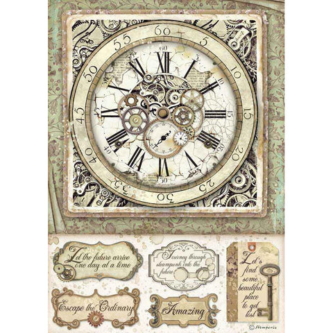 STAMPERIA Rice Paper | Clock and Mechanisms | A4
