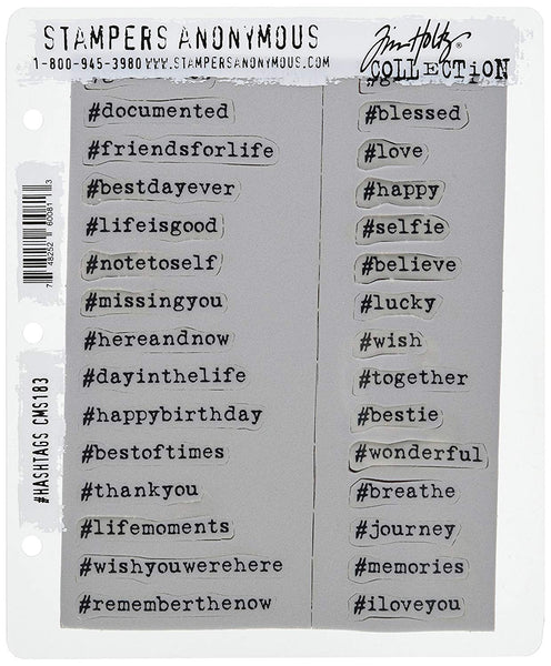 STAMPERS ANONYMOUS - Tim Holtz Collection - Hashtags