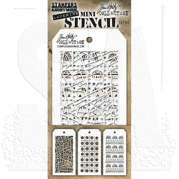 STAMPERS ANONYMOUS | Tim Holtz Layering Mini Stencil Set 51